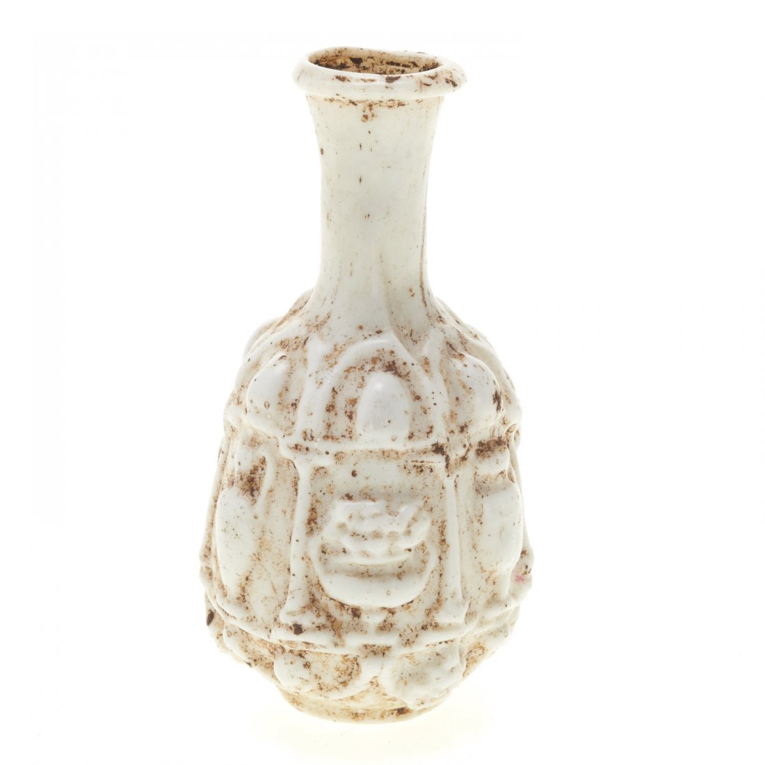 Ancient Roman molded white glass flask (1 of 6)