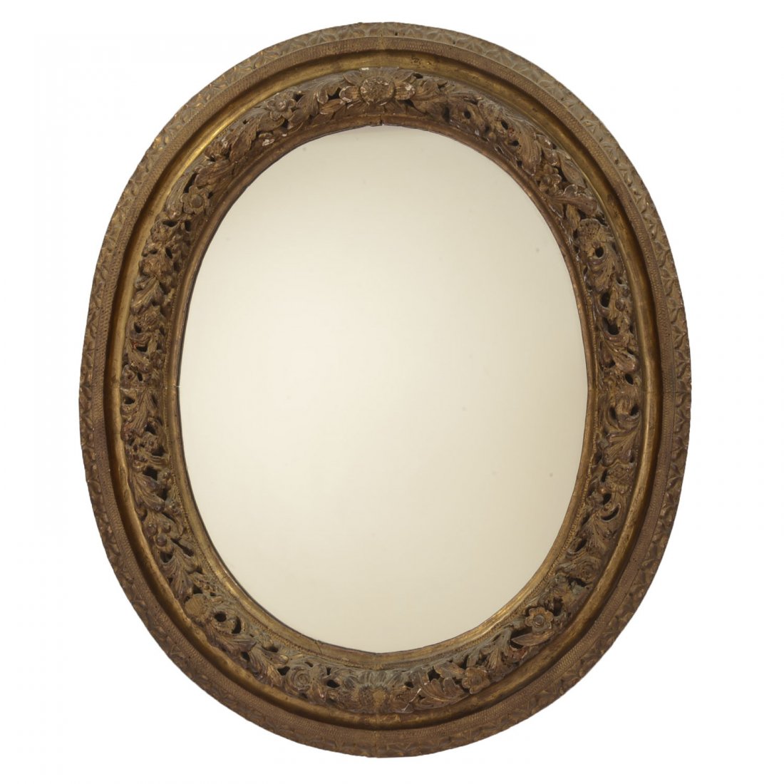 Continental Rococo giltwood oval wall mirror (1 of 8)
