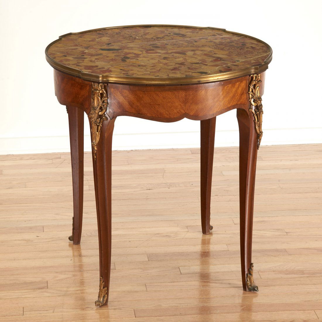 Louis XV style bronze mounted marble top table (1 of 7)