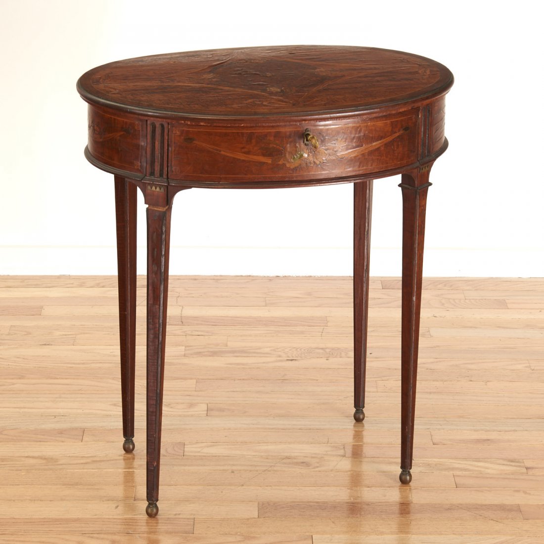 Continental Neo-Classical inlaid walnut side table (1 of 10)