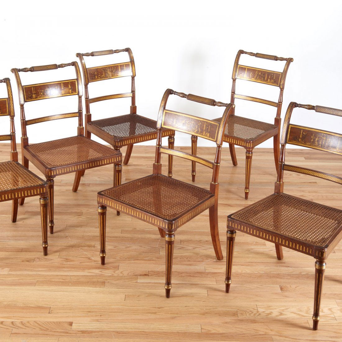 Fine set (6) American Federal gilt dining chairs (1 of 10)