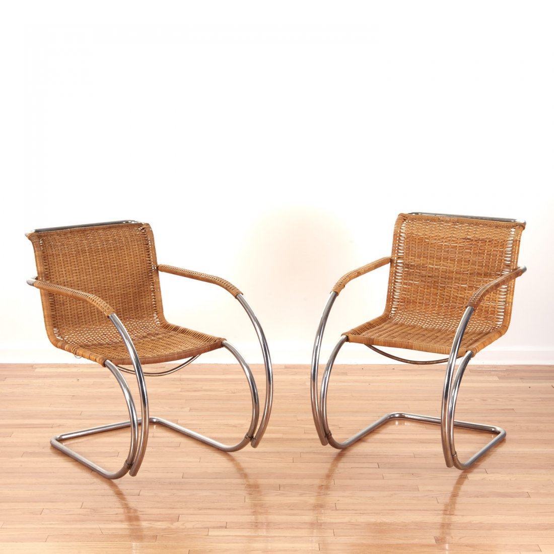 Pair Mies Van Der Rohe for Stendig "MR-20" chairs (1 of 10)
