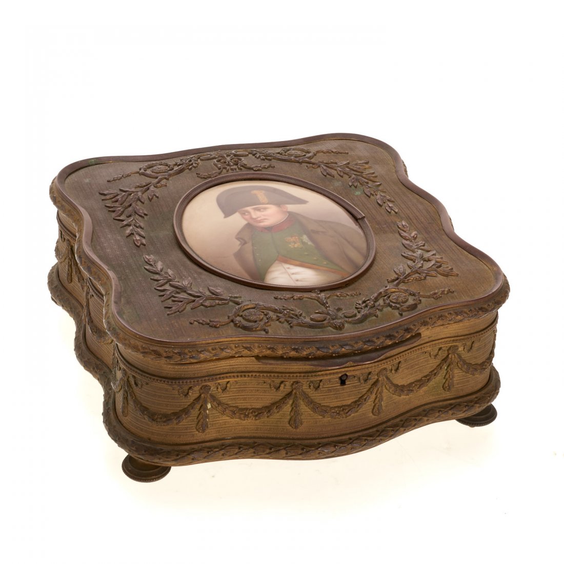 Napoleon III gilt bronze and porcelain box (1 of 8)