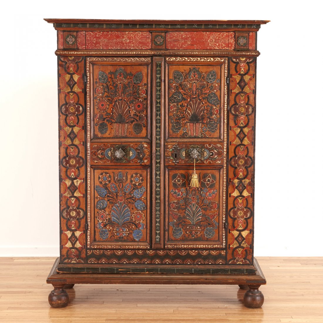 Austrian Tyrolean "Zillertaler" painted armoire (1 of 10)