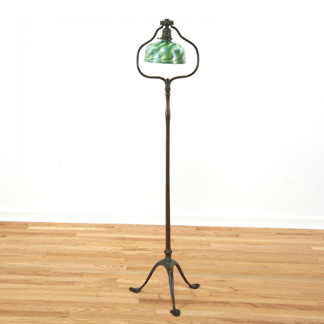 Attr. Tiffany Studios bronze, damascene floor lamp (1 of 9)