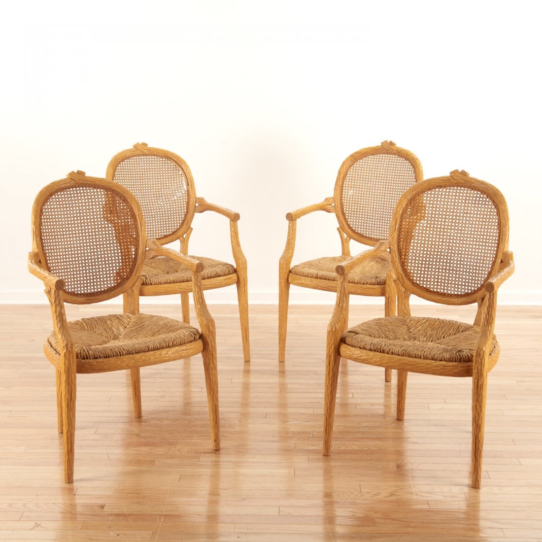 Set (4) Italian faux bois armchairs (1 of 8)