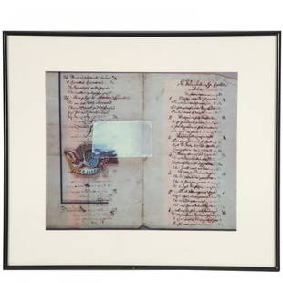 Olivia Parker, photographic print: Olivia Parker, photographic print, Olivia Parker (American, b. 1941), " #26 The Cook's Poem", 1981, polaroid print, 19.5"l x 23.5"w (sight), matted and framed under glass