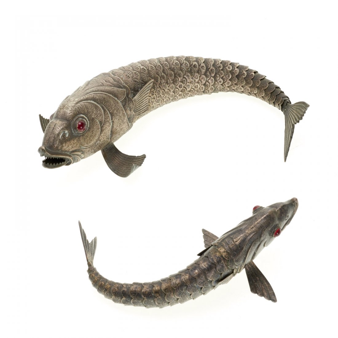 (2) Articulated alpaca alloy koi fish (1 of 8)