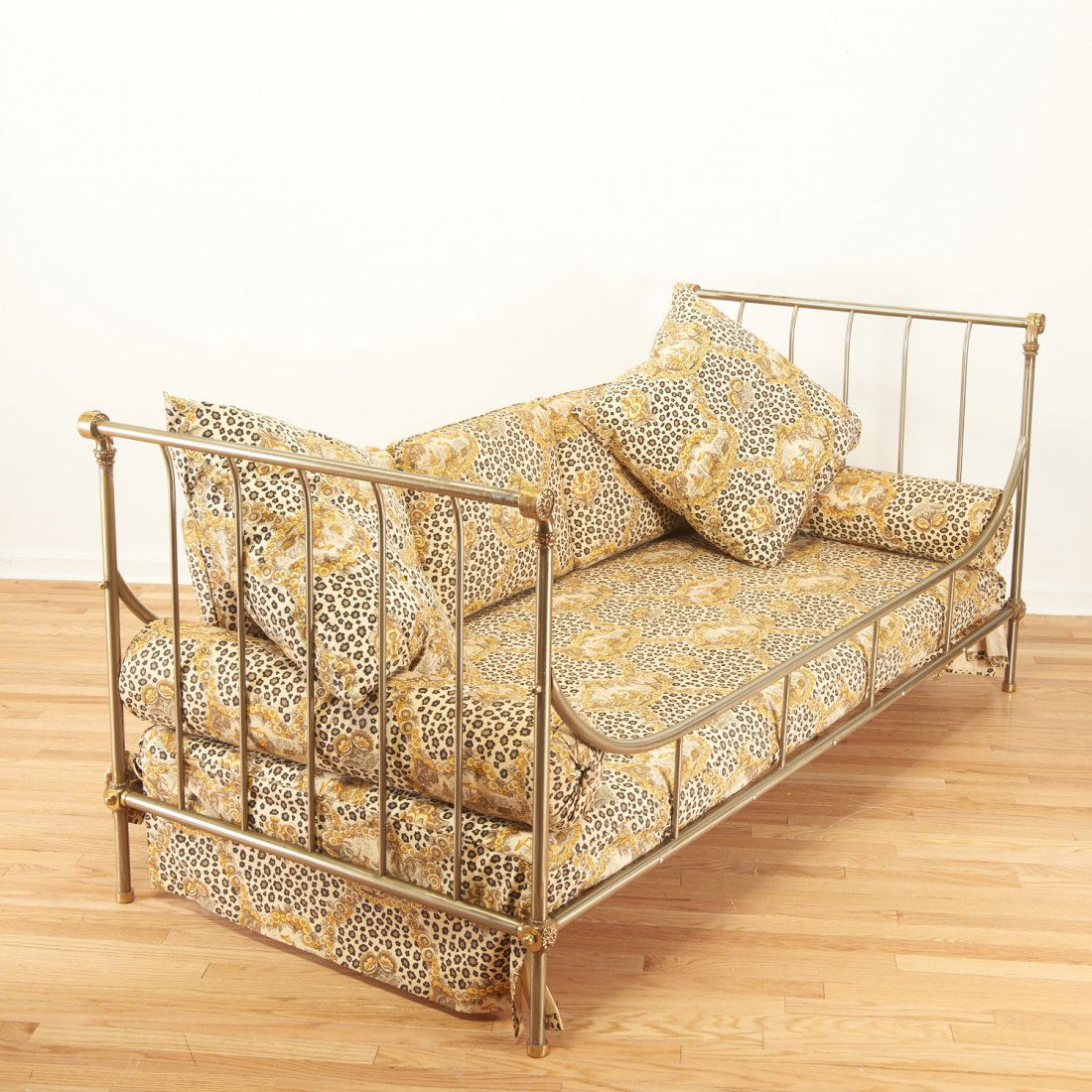 Maison Jansen style brass, steel campaign bed (1 of 8)