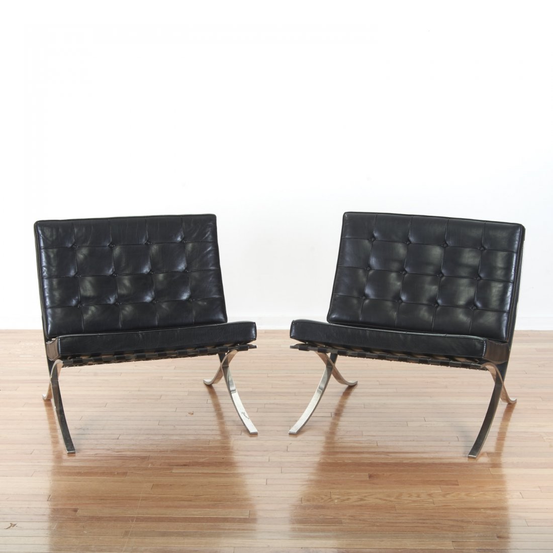Pair Mies Van der Rohe Barcelona chairs (1 of 5)