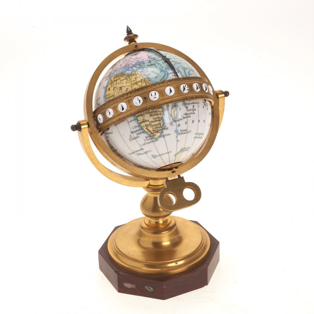 French bronze mounted enameled globe clock (1 of 9)