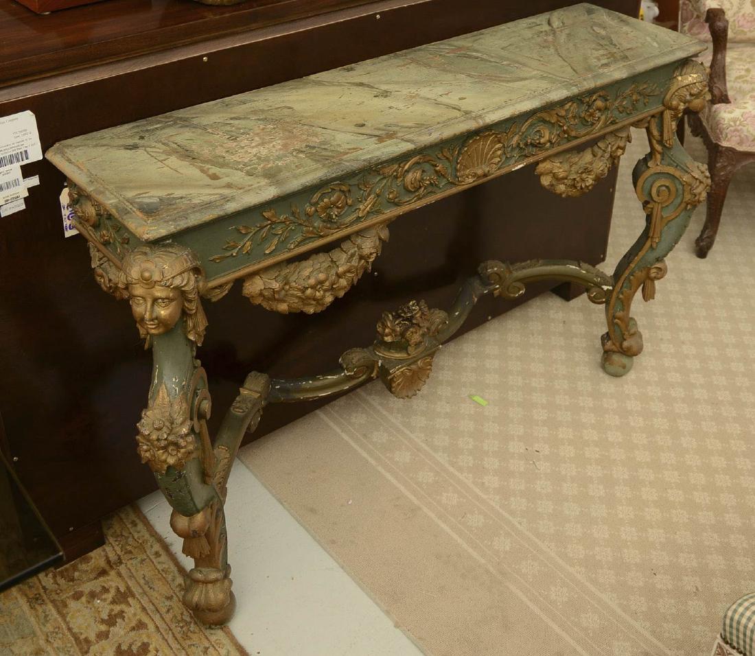 Italian Rococo style gilt and painted console (1 of 11)