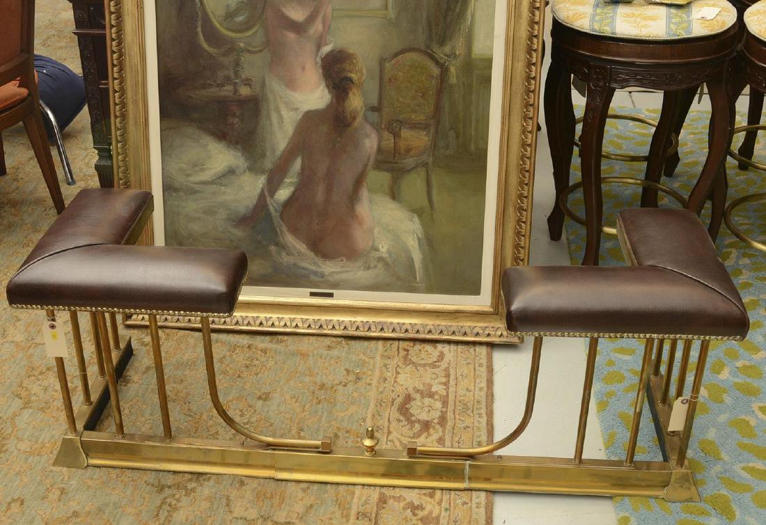 English brass club fender with leather cushion (1 of 3)