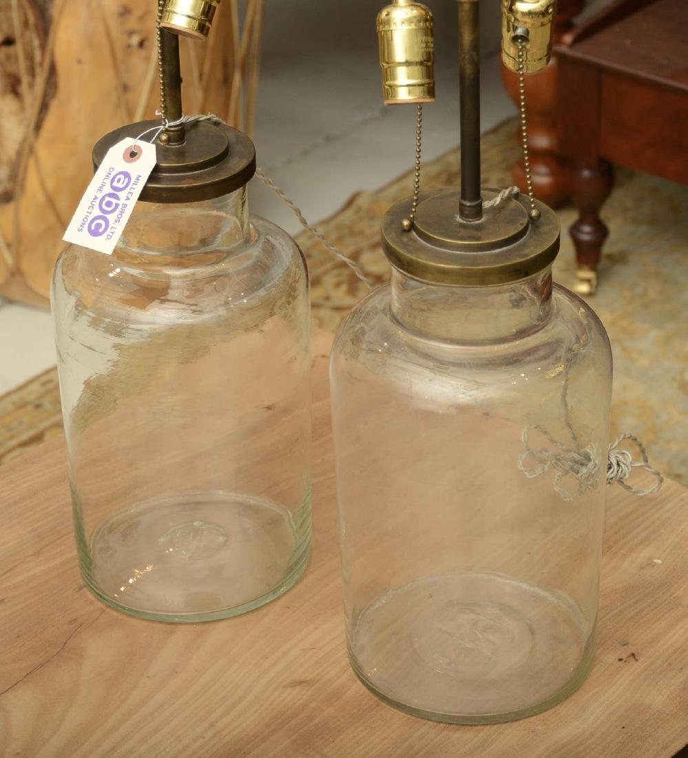 Pair nice quality Decorator glass table lamps (1 of 5)