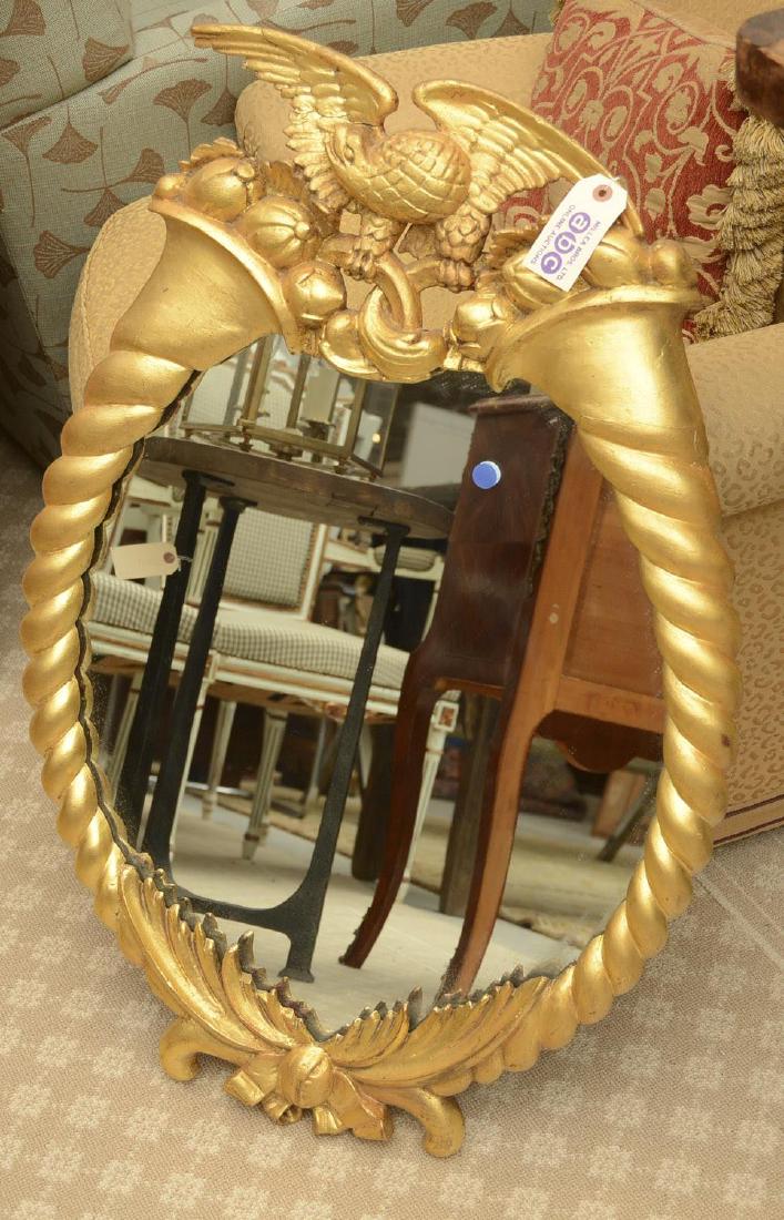 American Classical carved gilt cornucopia mirror (1 of 4)