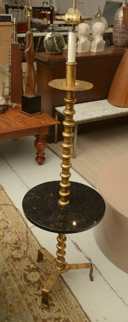 Mid-Century Italian gilt iron, marble lamp table (1 of 5)