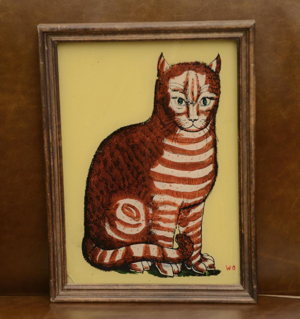 Fornasetti style reverse painting on glass (1 of 5)