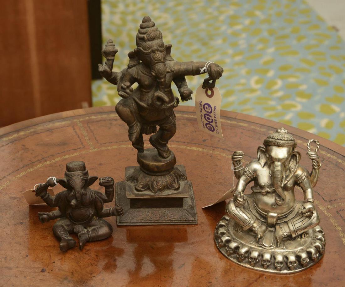 (3) cast metal figures of Ganesh (1 of 9)