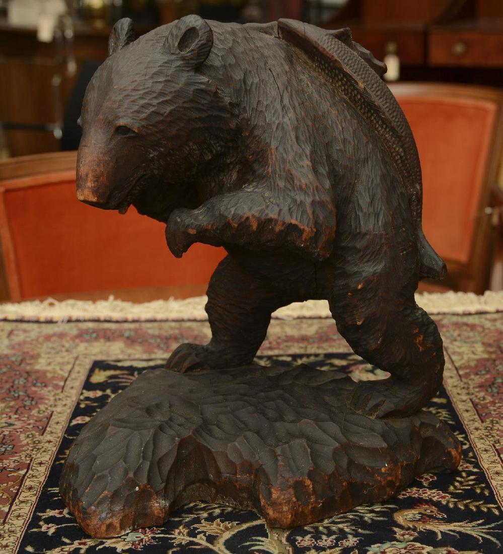 Black Forest style carved wood bear (1 of 8)