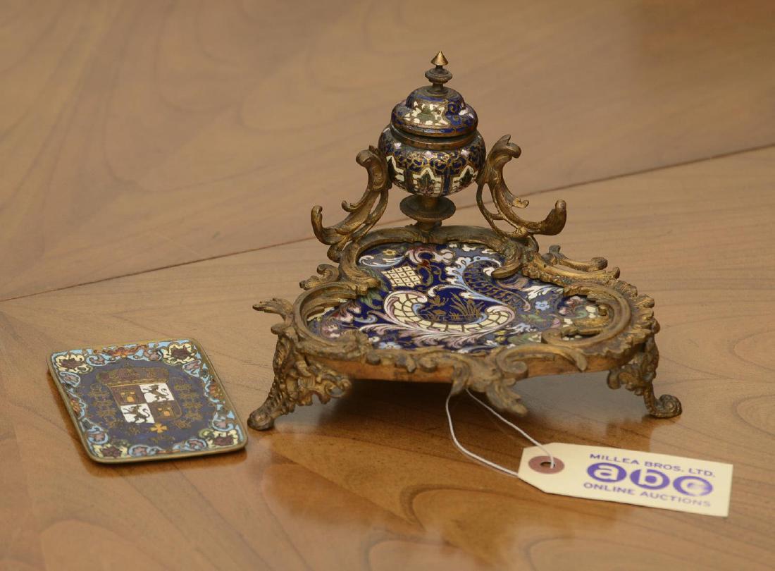 (2) champleve enamel and gilt metal desk articles (1 of 6)