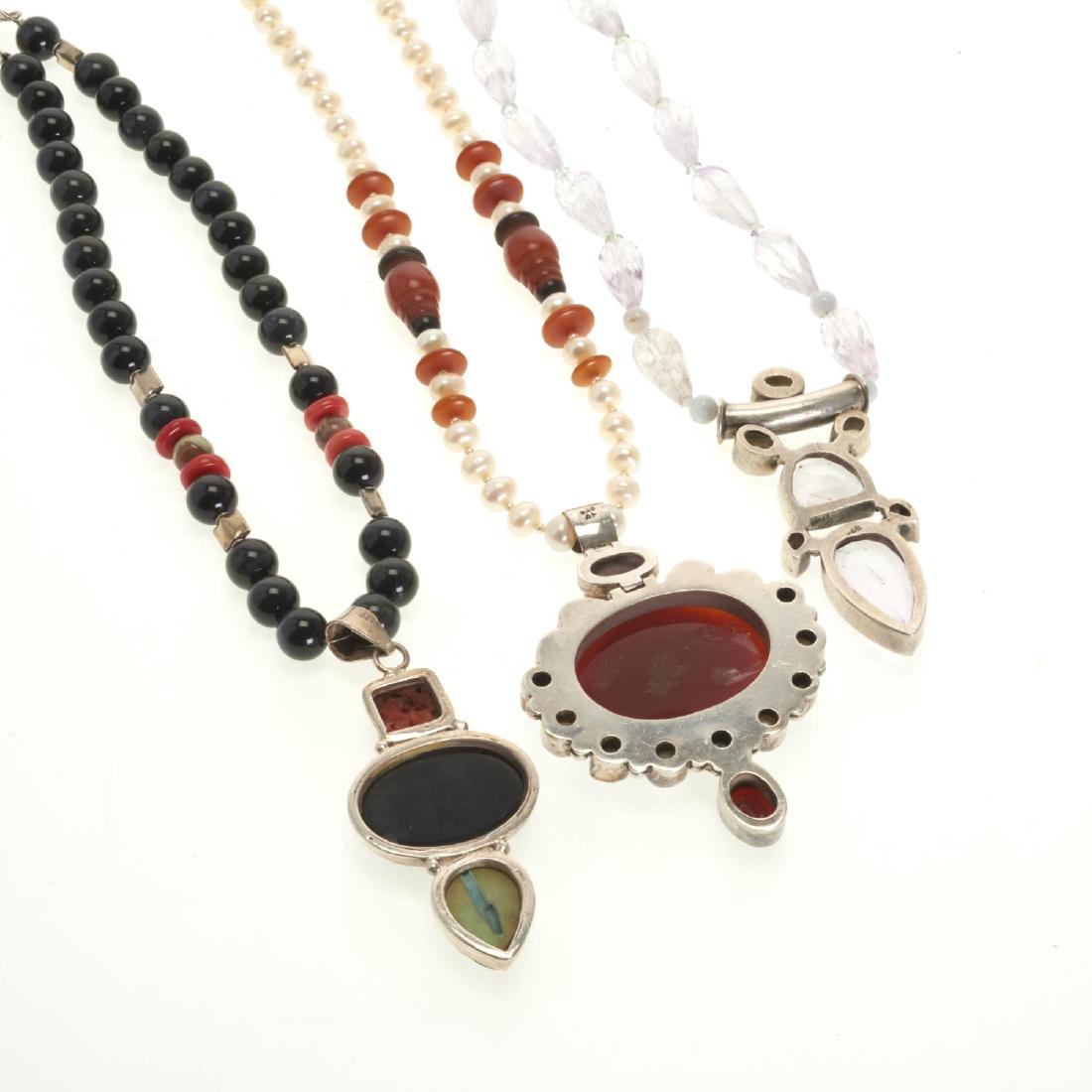 (3) sterling and beaded statement necklaces (1 of 6)