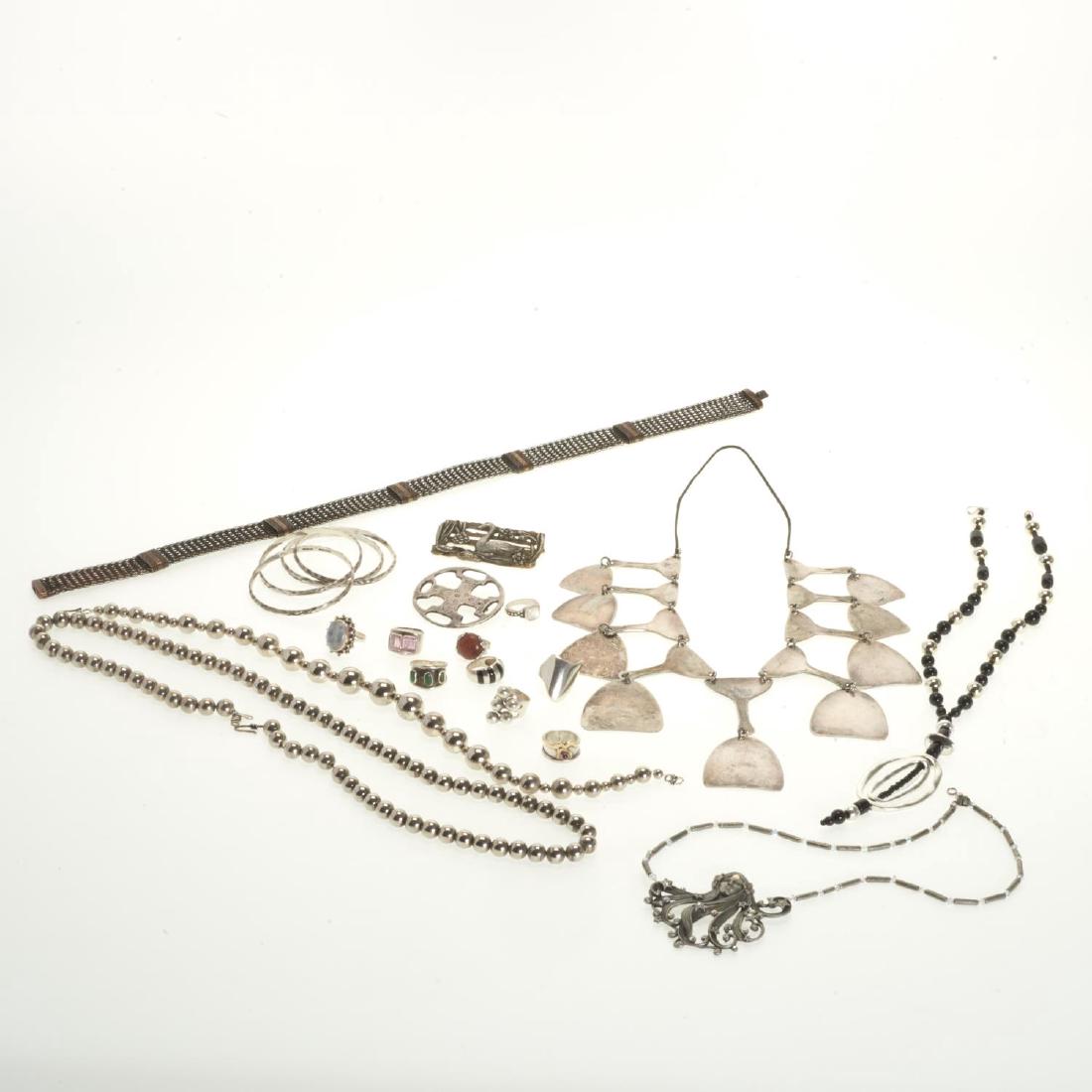 Group sterling and silver-tone jewelry (1 of 9)