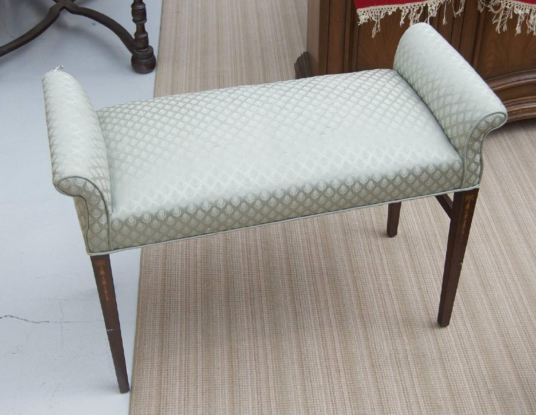 Pair George III style mahogany window benches (1 of 10)