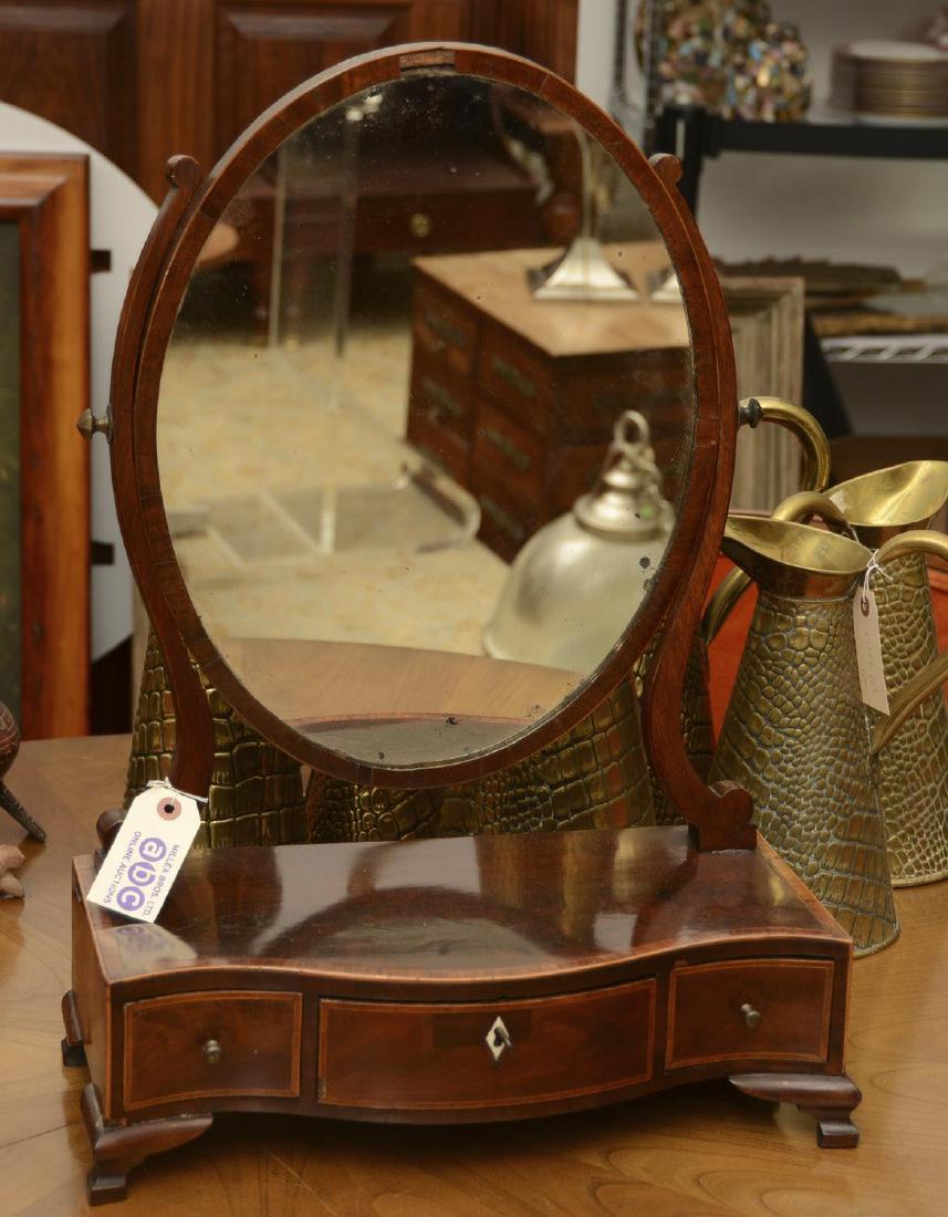 George III mahogany inlaid dressing mirror (1 of 5)