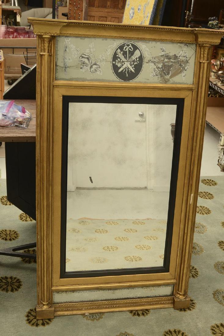 American Classical eglomise, giltwood pier mirror (1 of 4)