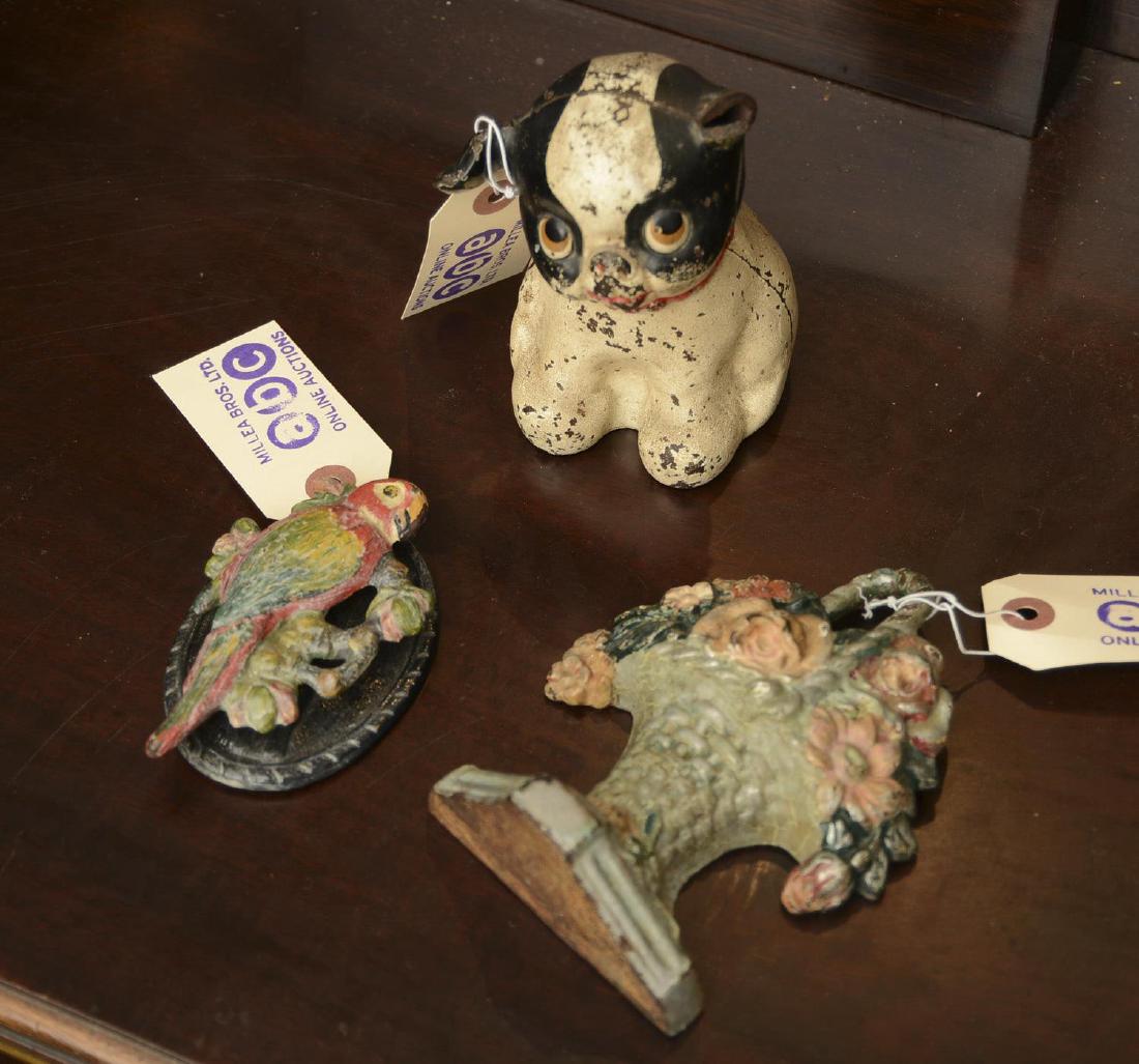 (3) antique painted cast iron accessories (1 of 3)