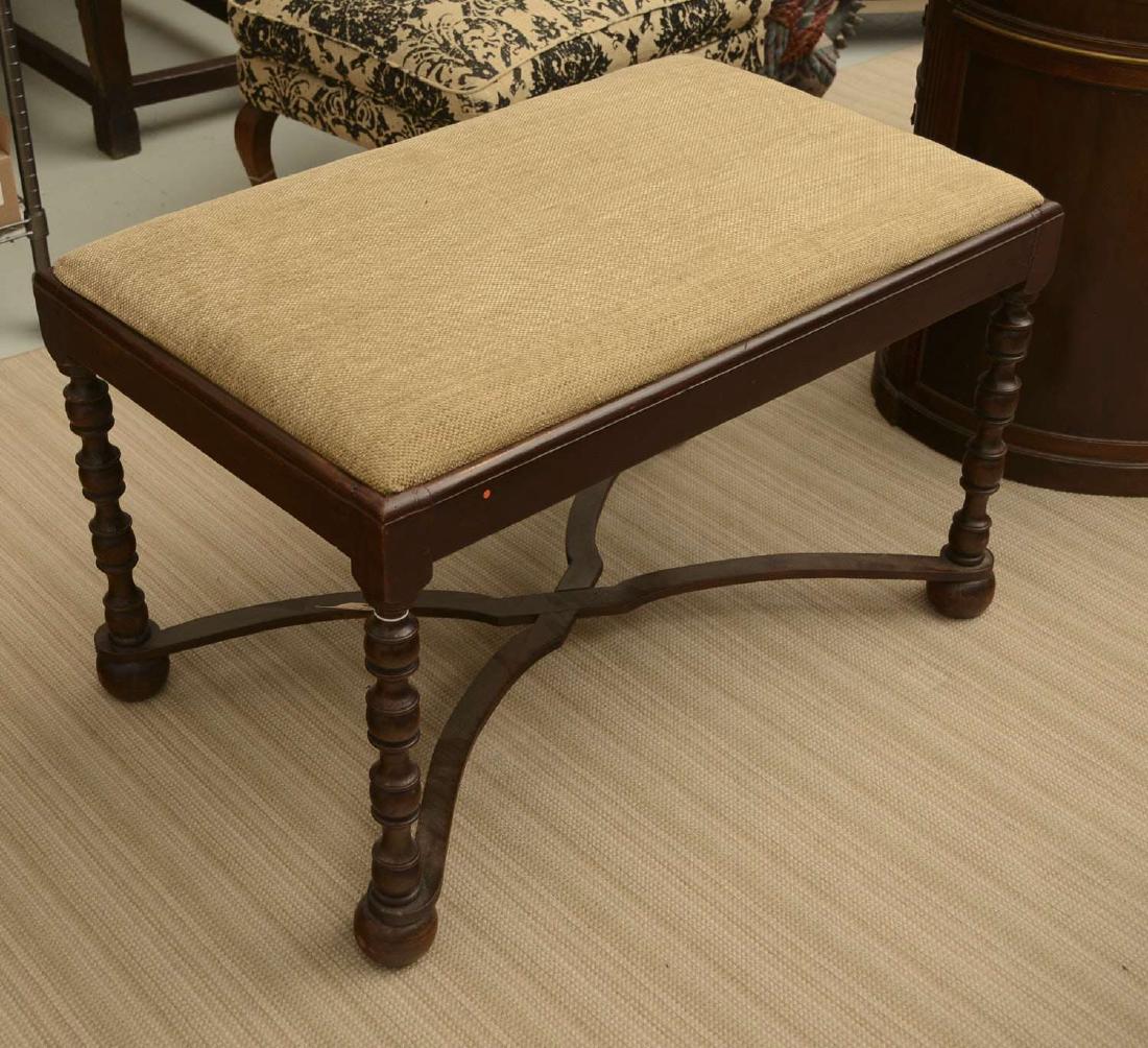 Antique Continental turned walnut bench (1 of 3)