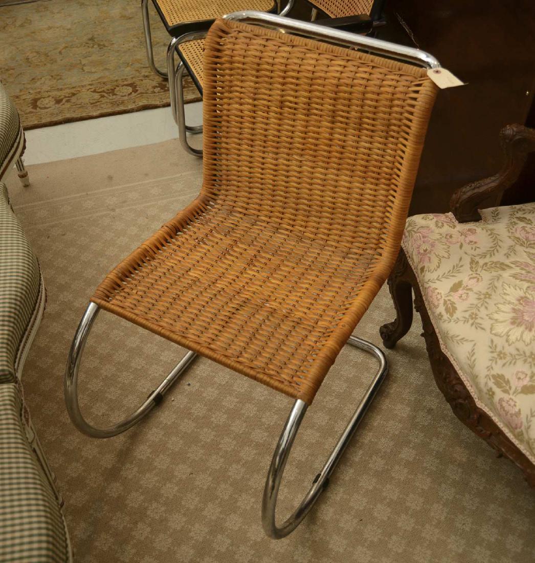 Mies Van Der Rohe rattan MR side chair: Mies Van Der Rohe rattan MR side chair, Mid 20th c., probably Knoll, 32"h
