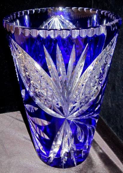 WATERFORD COBALT BLUE CRYSTAL VASE