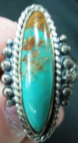 LOT OF STERLING SILVER TURQUOISE RINGS & EARRINGS - 7
