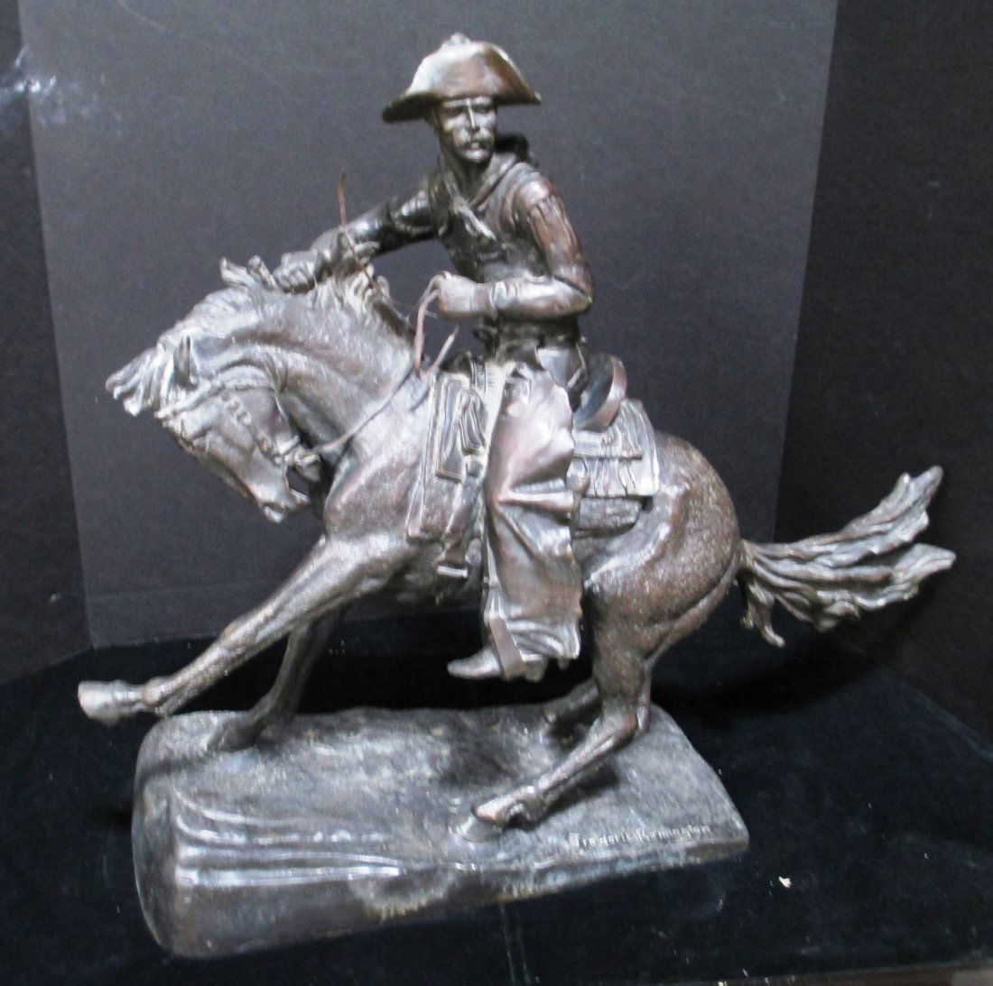 Frederick Remington Bronze " The Cowboy" Signed On Base