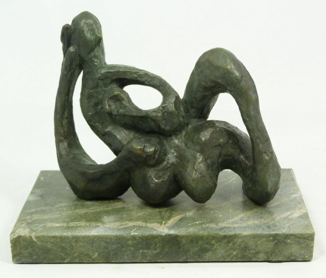JACQUES LIPCHITZ 'ETUDE POUR HAGAR' BRONZE Abstract: JACQUES LIPCHITZ 'ETUDE POUR HAGAR' BRONZE Abstract bronze figure of torso Jacques Lipchitz (FRENCH, 1891-1973). Titled 'Etude Pour Hagar'. Mounted on green marble base. Measures 5 1/2" height + 7/8"