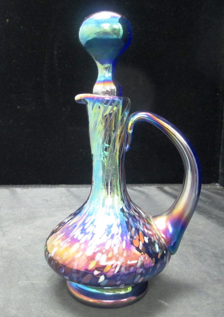 GIBSON IRRIDESENT PURPLE CRUET Measures 8" tall: GIBSON IRRIDESENT PURPLE CRUET Measures 8" tall