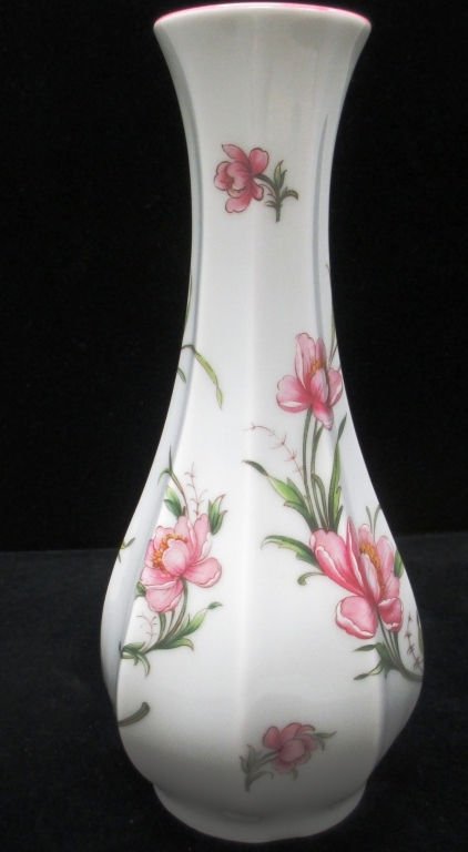 ANTIQUE KPM BAVERIA OCTOGON SHAPED ROSE VASE: Stamped on bottom Royal Porcelain Bavaria KPM Germany Handarbeirt . Measures 8 1/2" Tall Weights 341.90 Grams.