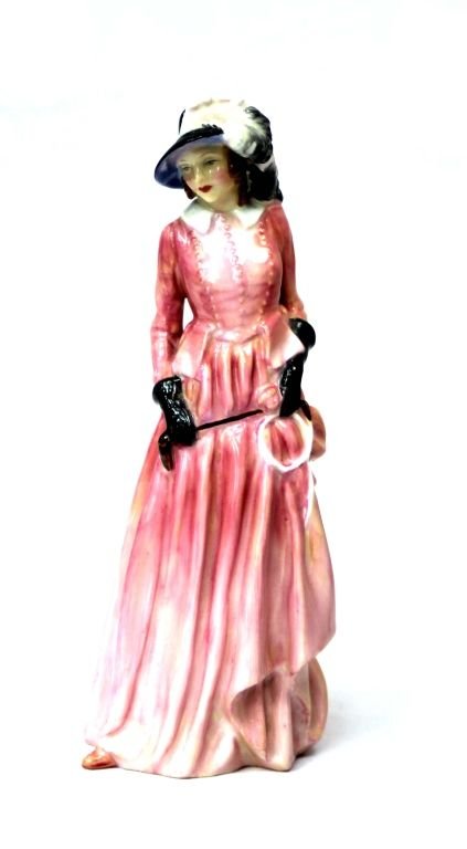 VINTAGE ROYAL DOULTON FIGURINE "MAUREEN" HN 1770: VINTAGE L. Harradine Royal Doulton Figurine Maureen c.1936 HN 1770 ARTIST SIGNED. It is an extremely hard to find figurine. This wonderful and romantic piece measures 7 1/2" tall, 3" across the widest