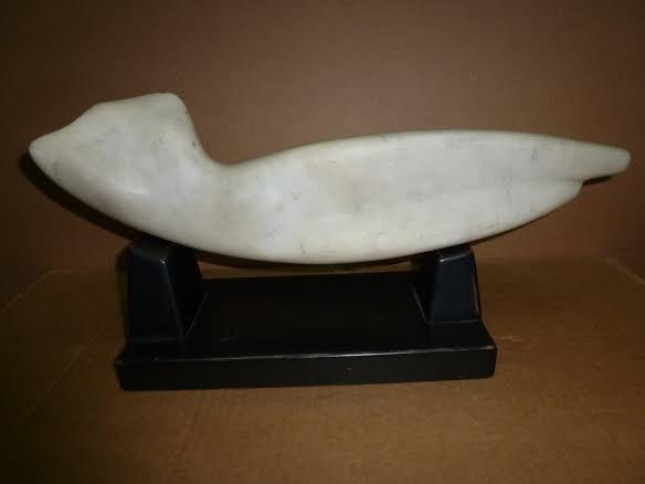A. ARCHIPENKO RUSSIAN MARBLE " TORSO IN SPACE": Attributed. to Alexander Archipenko (1887-1964) RUSSIAN-UKRANIAN MARBLE "TORSO IN SPACE" Comes with Wooden Base Signed Archipenko, Dated 1935 and numbered 3/? Size : 19" Long