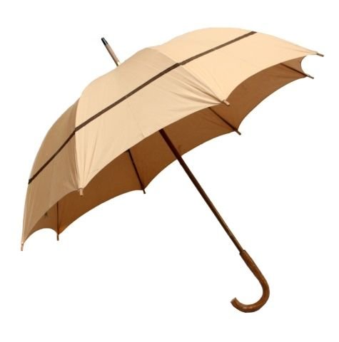 GUCCI GENUINE WOOD HANDLE UMBRELLA: Original Gucci umbrella having carved wooden handle. Measures approx. 35 3/8" length.
