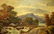 NELKE LARGE OIL ON CANVAS LAKE & MOUNTAIN SCENE - 2