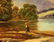 NELKE LARGE OIL ON CANVAS LAKE & MOUNTAIN SCENE - 3