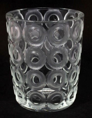 RARE JOSEF HOFFMANN 2003 75/180 GEOMETRIC VASE: JOSEF HOFFMANN 2003 75/180 GEOMETRIC VASE. VERY RARE PIECE, IT TOOK THE CRAFTSMEN ONE WEEK PER PIECE TO COMLETE. MEASURES 6" TALL BY 5" WIDE, TOTAL WEIGHT 2.75LBS. (COMES WITH BOX & PAPER WORK)