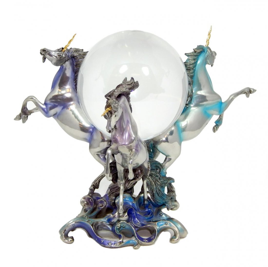 FRANKLIN MINT PEWTER & CRYSTAL UNICORN SCULPTURE Jan 28, 2015 Palm