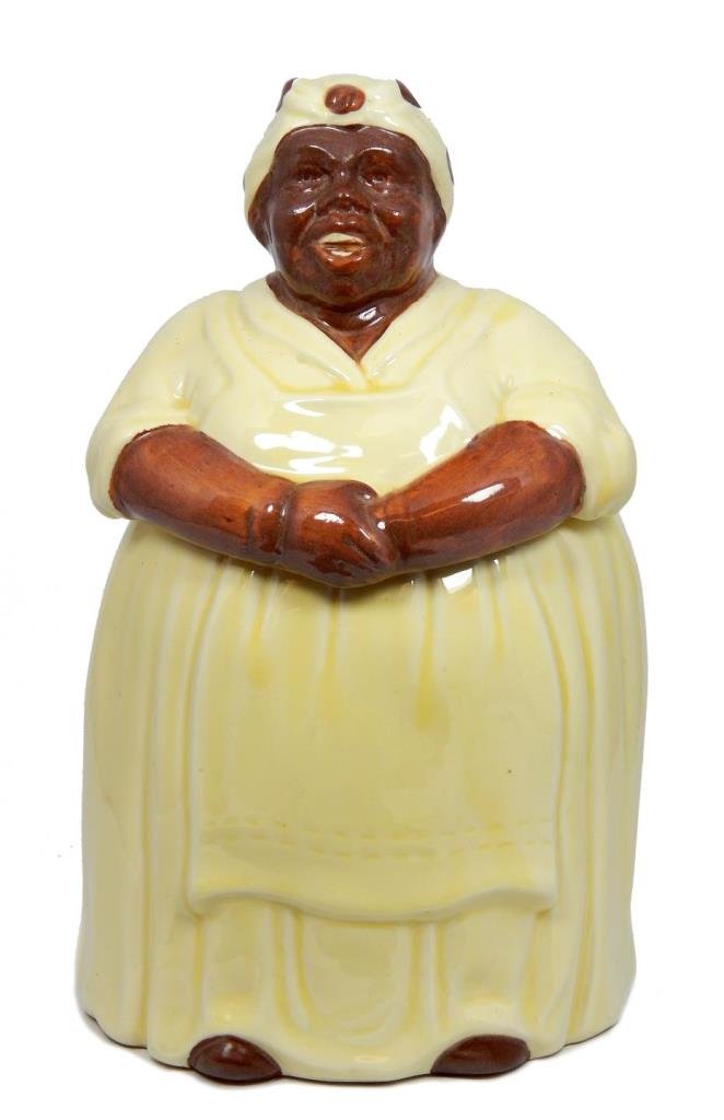 VINTAGE PORCELAIN 'AUNT JEMIMA ' COOKIE JAR: A vintage Aunt Jemima figural cookie jar. Measures approx.