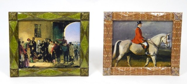 (2) JAY STRONGWATER ENAMEL & STONE PICTURE FRAME: TWO JAY STRONGWATER ENAMEL & STONE PICTURE FRAMES. MEASURES 5' TALL BY 5.5' WIDE, TOTAL WEIGHT 480.0g EACH.