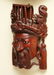 CHINESE CARVED WOODEN EMEROR MASK WALL PLAQUE - 2
