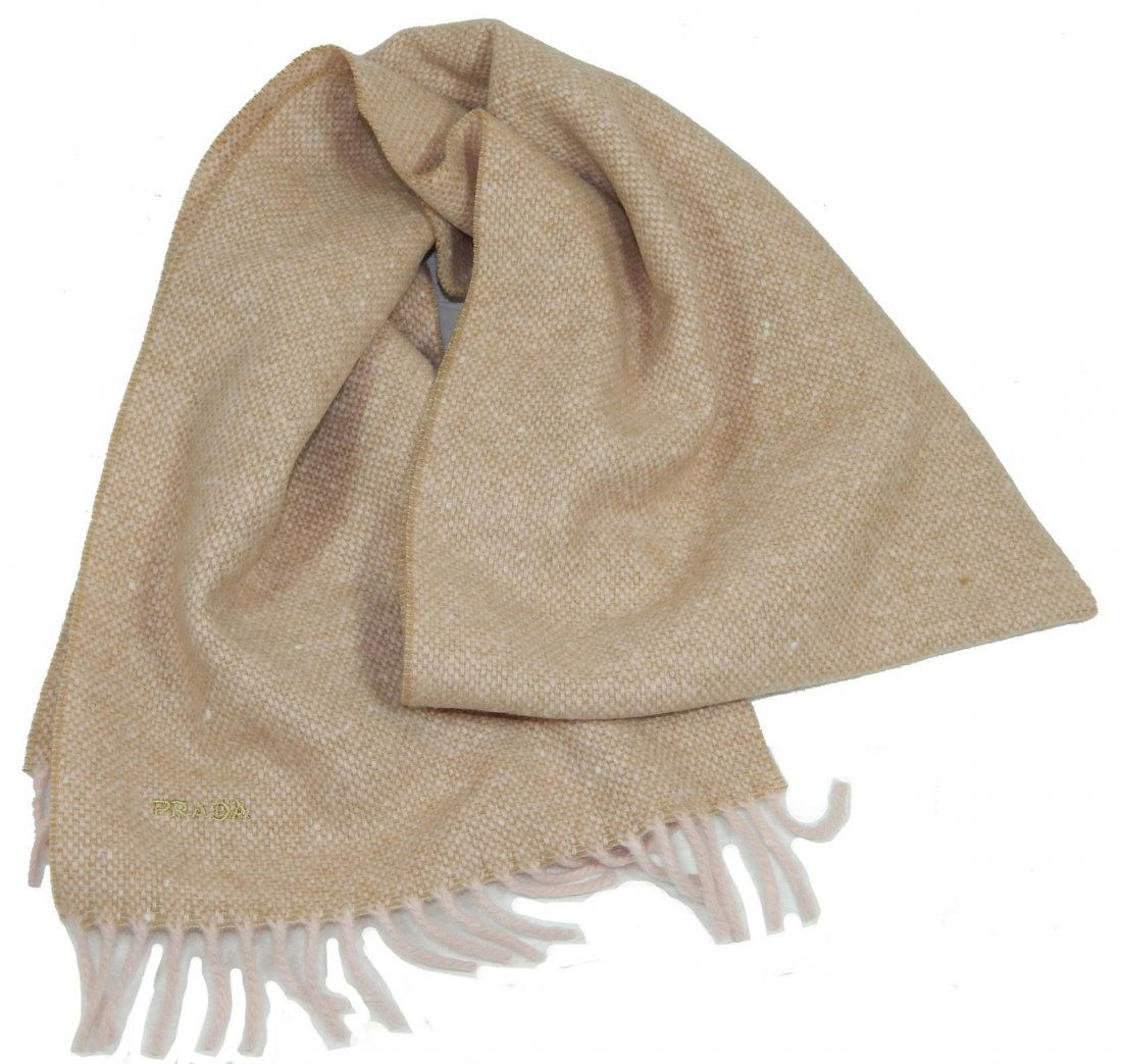 PRADA CORAL WOOL SCARF: PRADA CORAL WOOL SCARF. COMES WITH ORIGINAL PRADA BAG