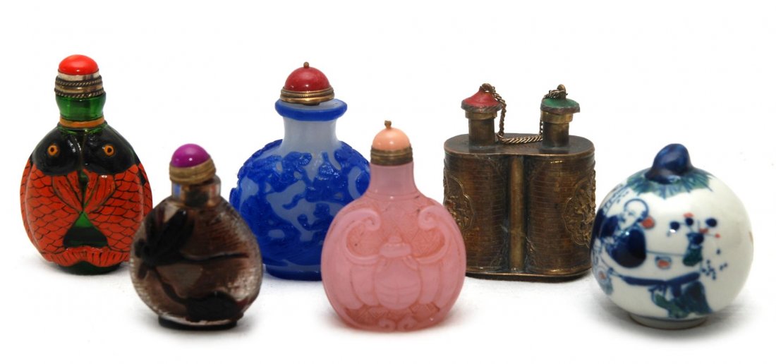 (6PCS) CHINESE MISC SNUFF BOTTLE COLLECTION (1 of 5)